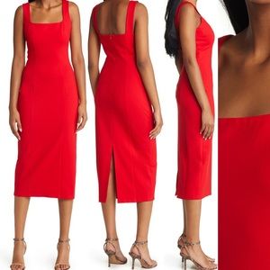 ELLIATT square neck midi dress cherry red only worn once!